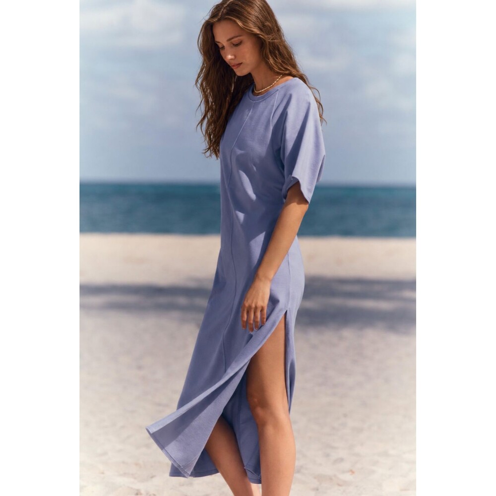 ANTHROPOLOGIE CELANDINE Womens New Maxi T-Shirt Dress SMALL 100% Cotton 4145